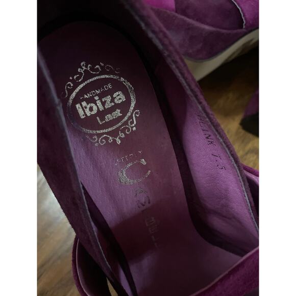 Vintage Y2K JEFFREY CAMPBELL Blink Suede Heels Shoes Purple Fuchsia 7.5 - Picture 6 of 8